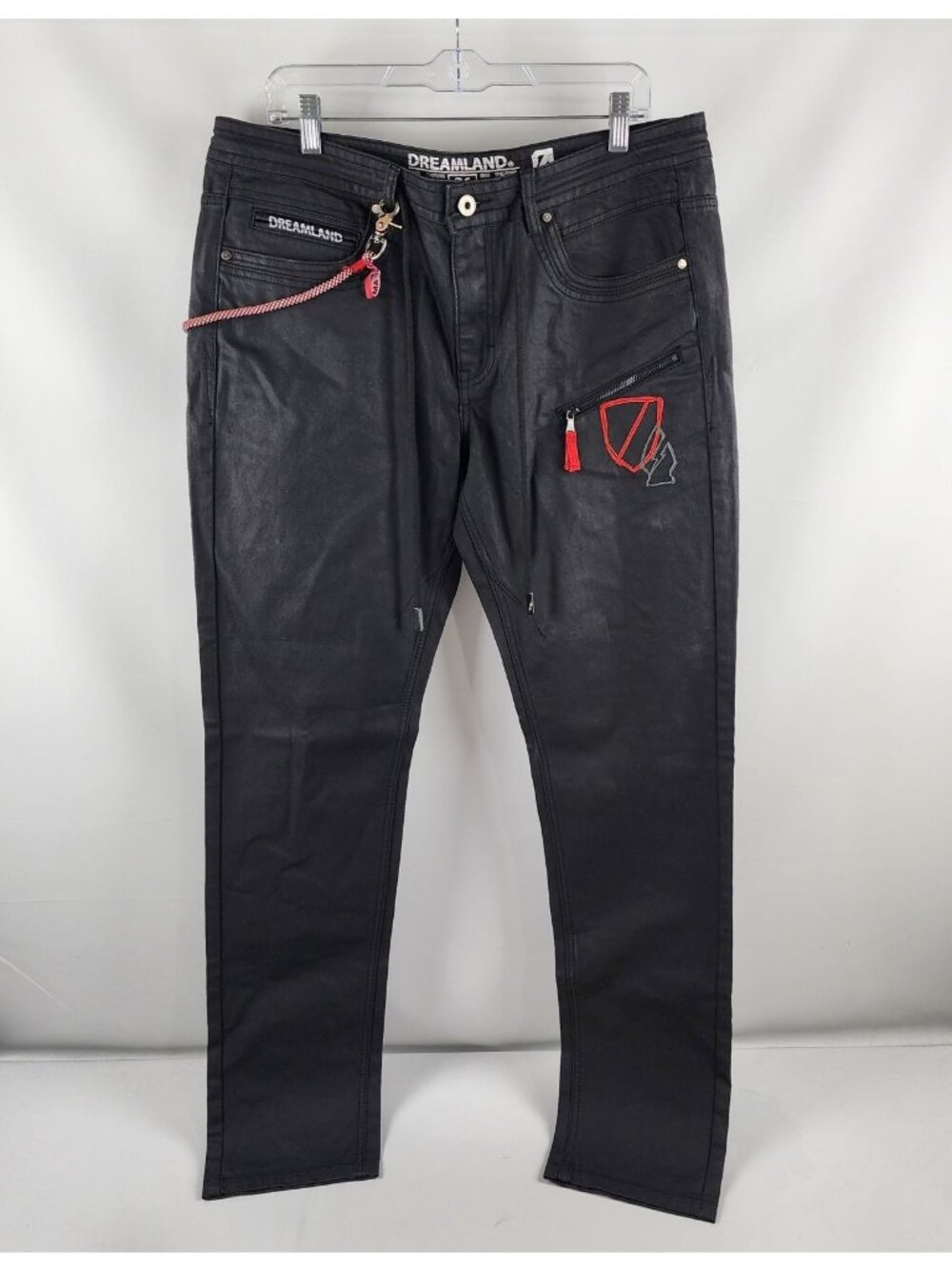 Dreamland Jeans Mens 36x33 Black Slim Straight Fit Denim